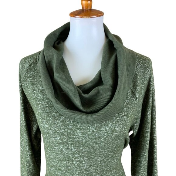 Cabi Green Long Sleeve Cowl Neck Drawstring Waist Sweater Dress Size Medium - Picture 2 of 7